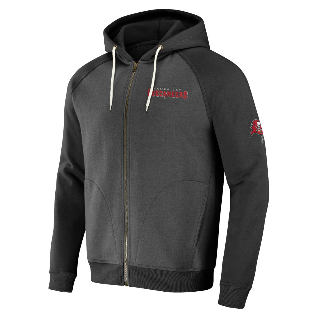 Tampa Bay Buccaneers NFL x Darius Rucker Collection Raglan Full-Zip Hoodie Pewter | Fanatics