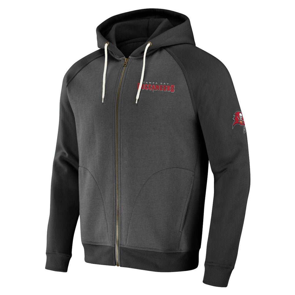 Tampa Bay Buccaneers NFL x Darius Rucker Collection Raglan Full-Zip Hoodie Pewter | Fanatics