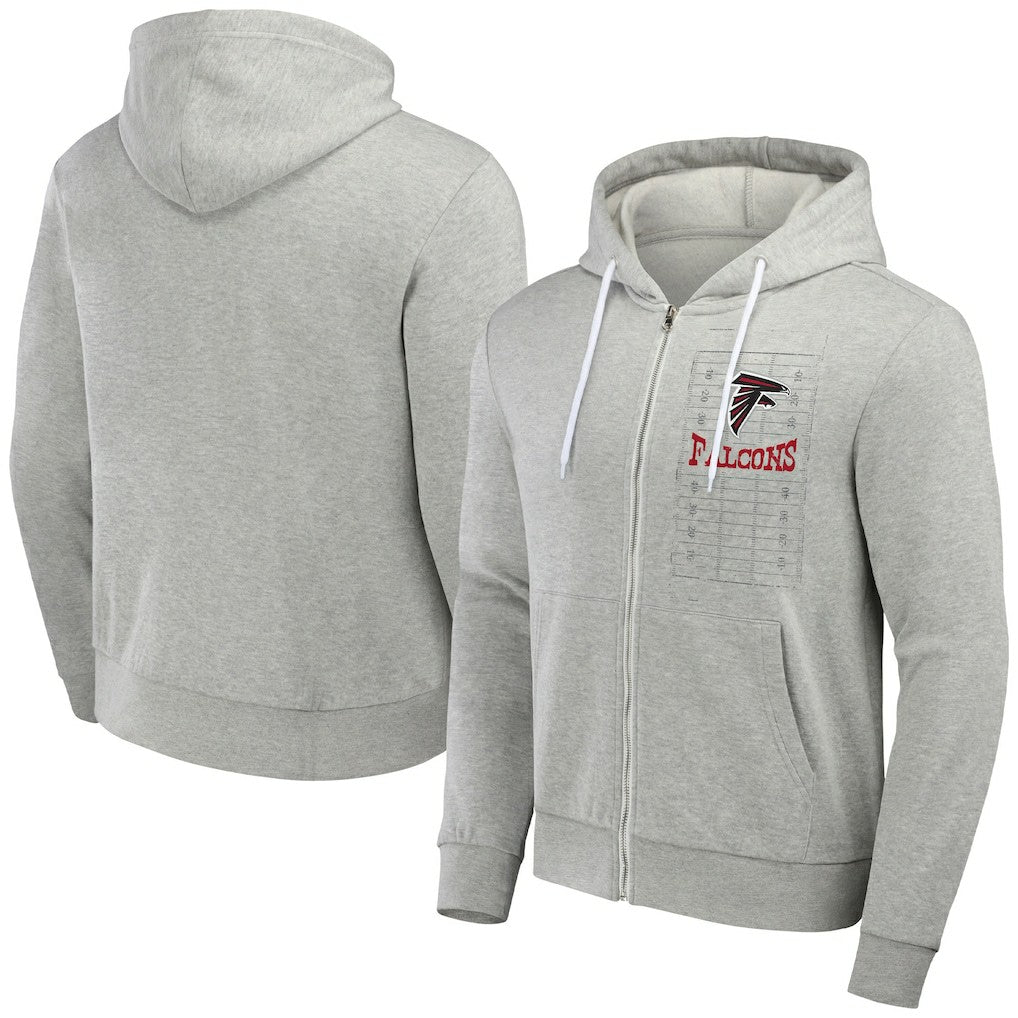 Atlanta Falcons NFL x Darius Rucker Collection Domestic Full-Zip Hoodie Heather Gray | Fanatics