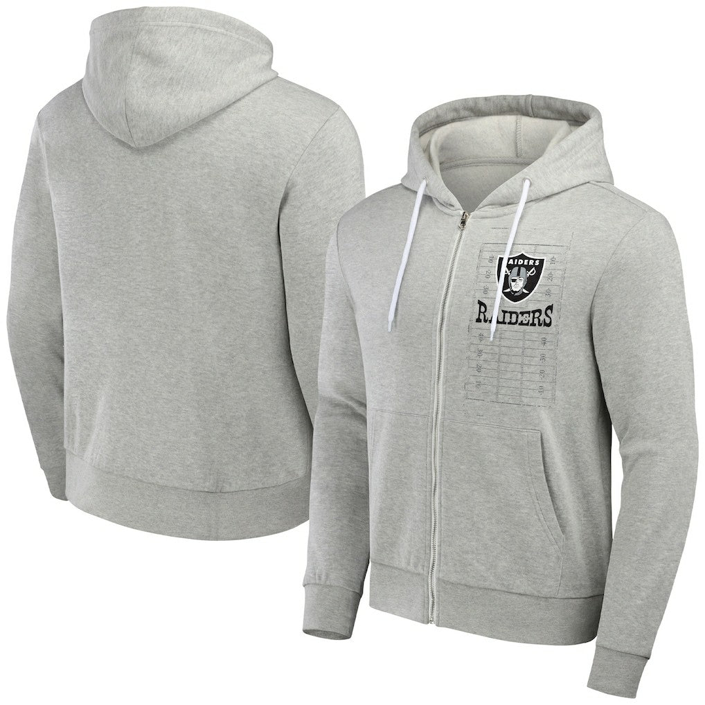 Las Vegas Raiders NFL x Darius Rucker Collection Domestic Full-Zip Hoodie Heather Gray | Fanatics