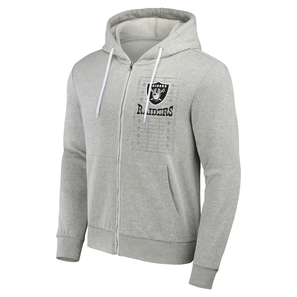 Las Vegas Raiders NFL x Darius Rucker Collection Domestic Full-Zip Hoodie Heather Gray | Fanatics