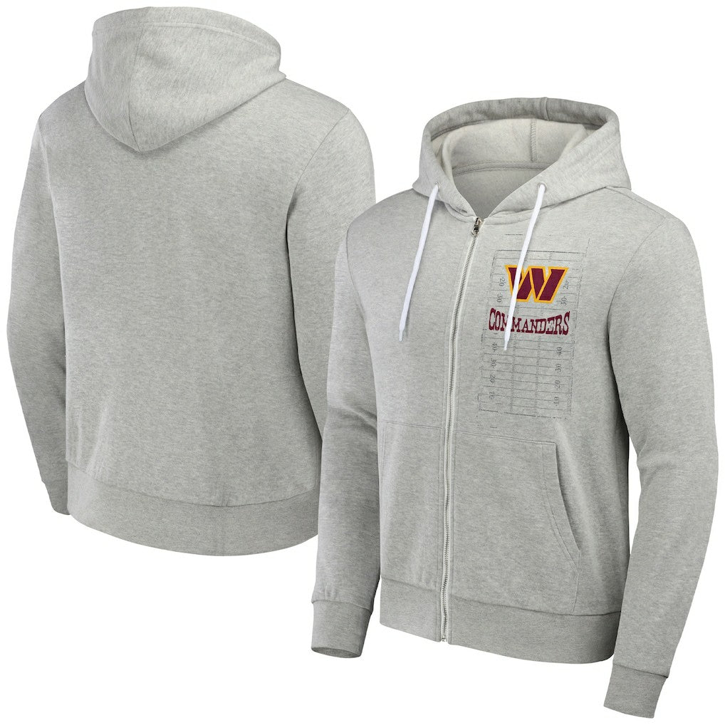 Washington Commanders NFL x Darius Rucker Collection Domestic Full-Zip Hoodie Heather Gray | Fanatics