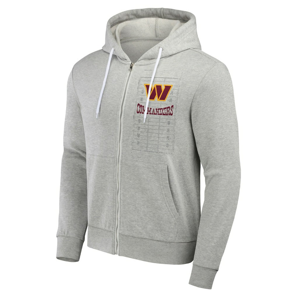 Washington Commanders NFL x Darius Rucker Collection Domestic Full-Zip Hoodie Heather Gray | Fanatics