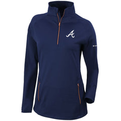 Atlanta Braves Columbia Women's Omni-Wick Outward Nine Quarter-Zip Pullover Top - MLB