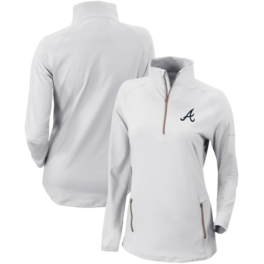 Atlanta Braves Columbia Women's Omni-Wick Outward Nine Quarter-Zip Pullover Top - MLB