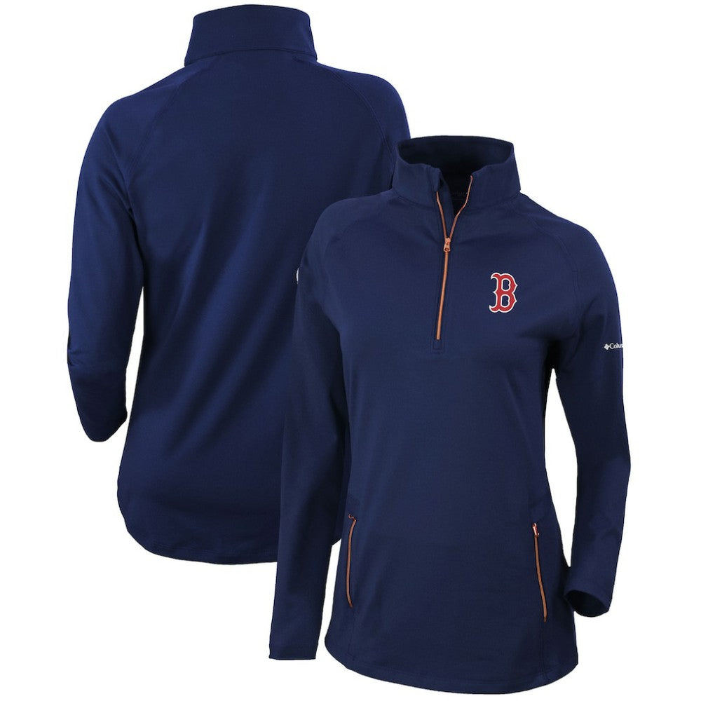 Boston Red Sox Columbia Women's Omni-Wick Outward Nine Quarter-Zip Pullover Top - MLB