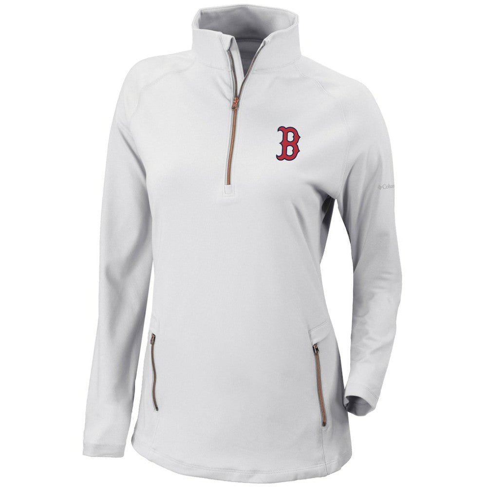 Boston Red Sox Columbia Women's Omni-Wick Outward Nine Quarter-Zip Pullover Top - MLB