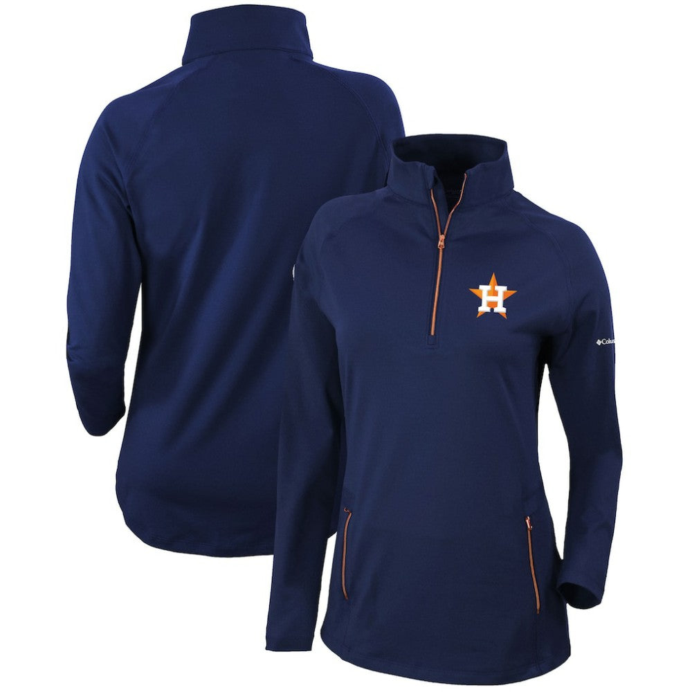 Houston Astros Columbia Women's Omni-Wick Outward Nine Quarter-Zip Pullover Top - MLB