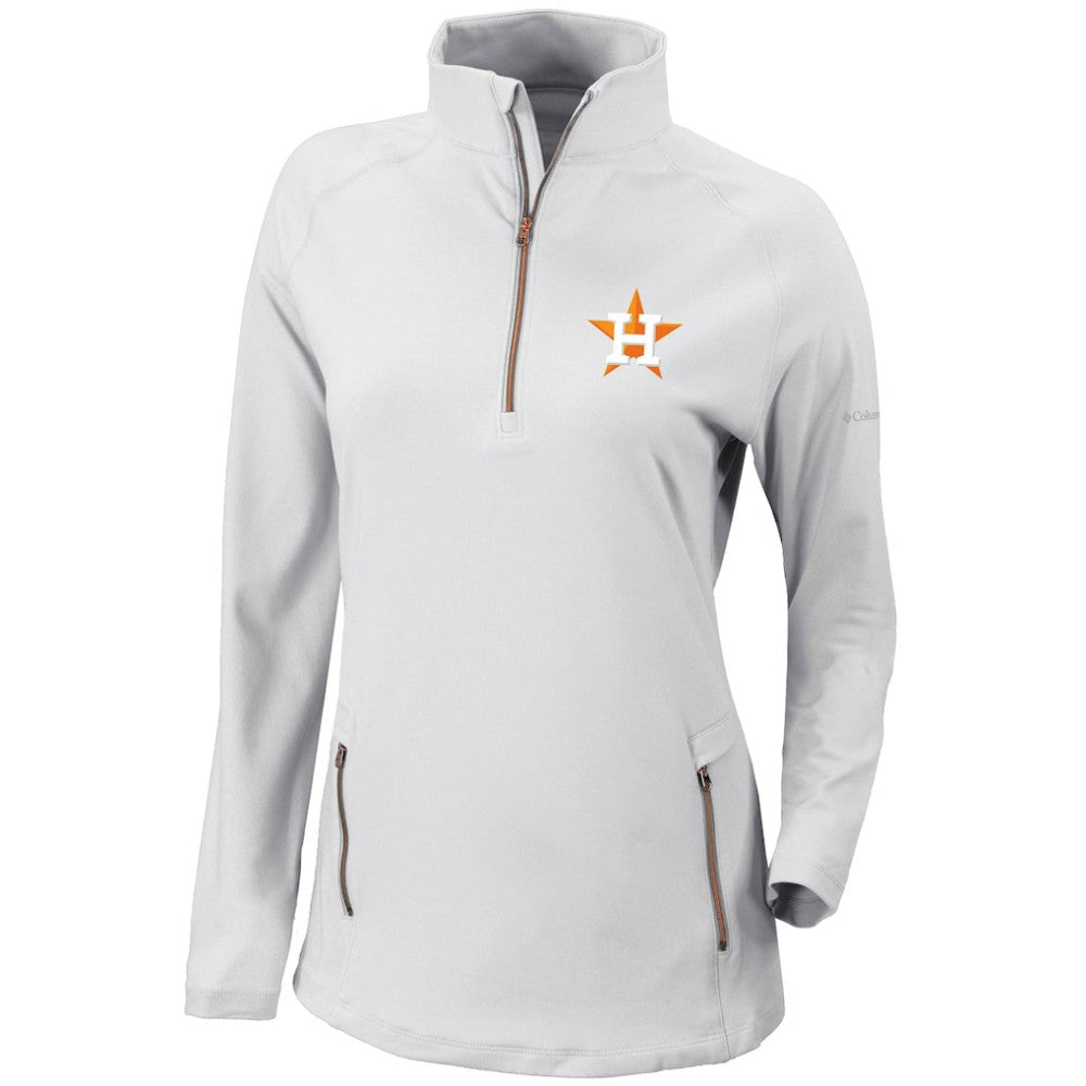 Houston Astros Columbia Women's Omni-Wick Outward Nine Quarter-Zip Pullover Top - MLB