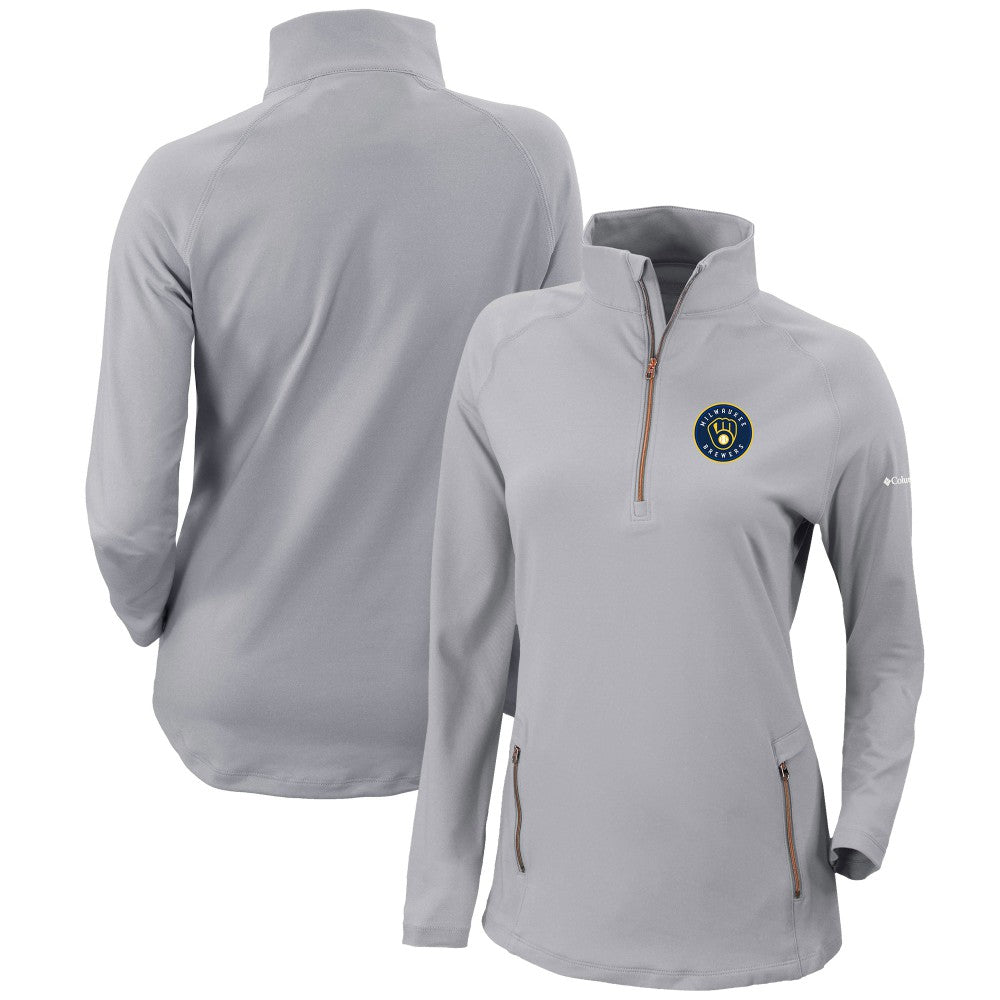 Milwaukee Brewers Columbia Women's Omni-Wick Outward Nine Quarter-Zip Pullover Top - MLB
