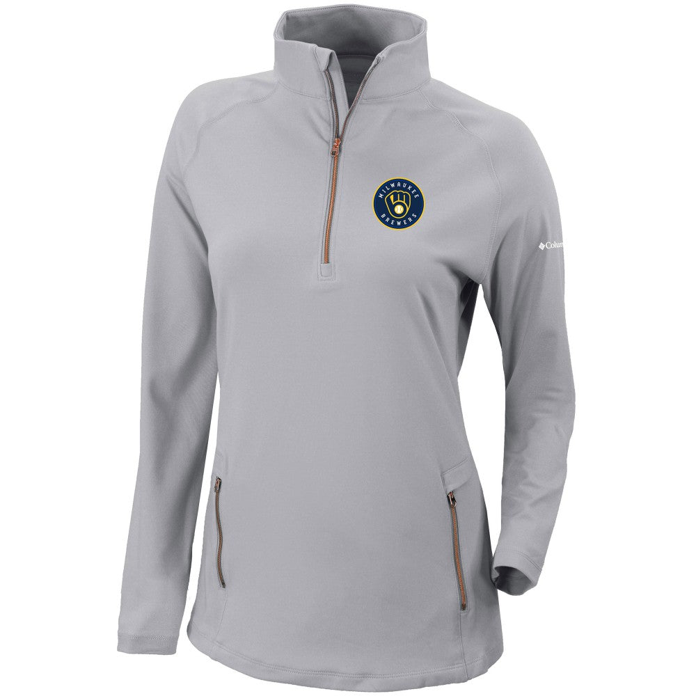 Milwaukee Brewers Columbia Women's Omni-Wick Outward Nine Quarter-Zip Pullover Top - MLB