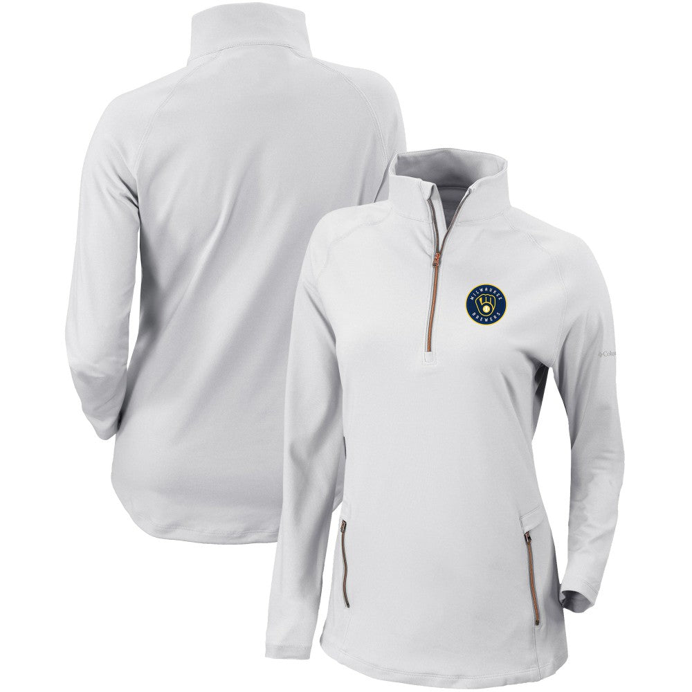 Milwaukee Brewers Columbia Women's Omni-Wick Outward Nine Quarter-Zip Pullover Top - MLB