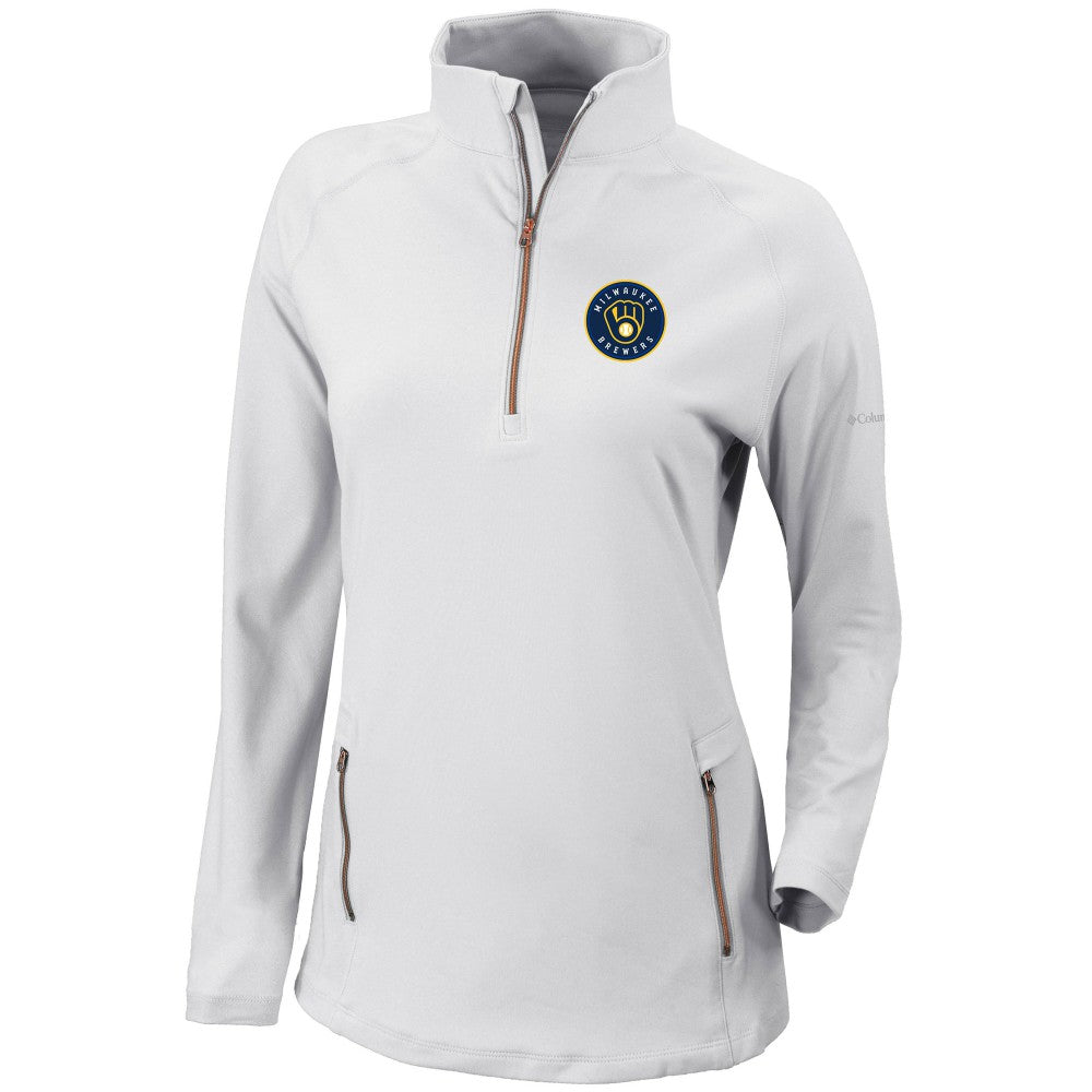 Milwaukee Brewers Columbia Women's Omni-Wick Outward Nine Quarter-Zip Pullover Top - MLB