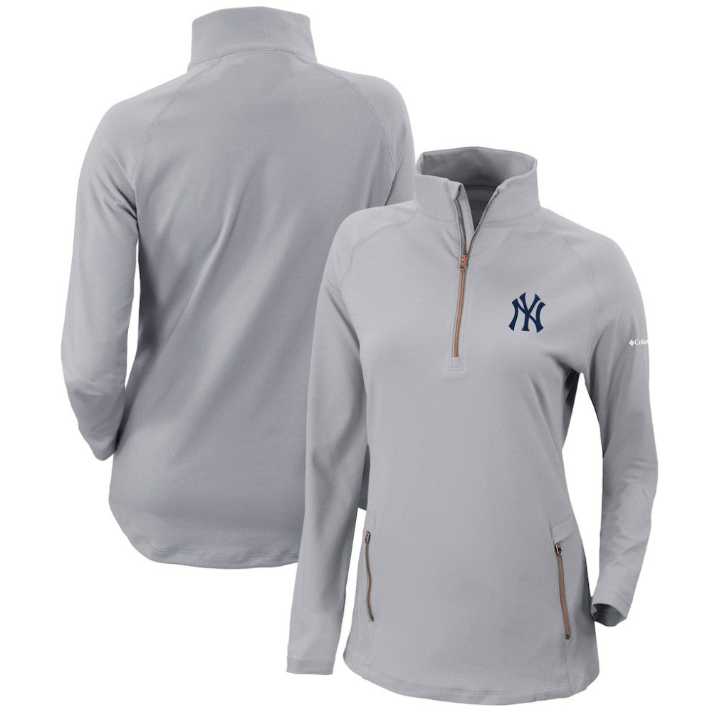 New York Yankees Columbia Women's Omni-Wick Outward Nine Quarter-Zip Pullover Top - MLB