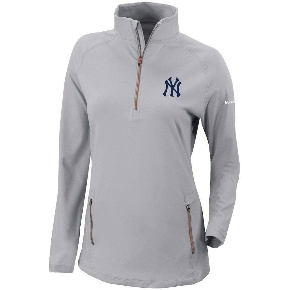 New York Yankees Columbia Women's Omni-Wick Outward Nine Quarter-Zip Pullover Top - MLB