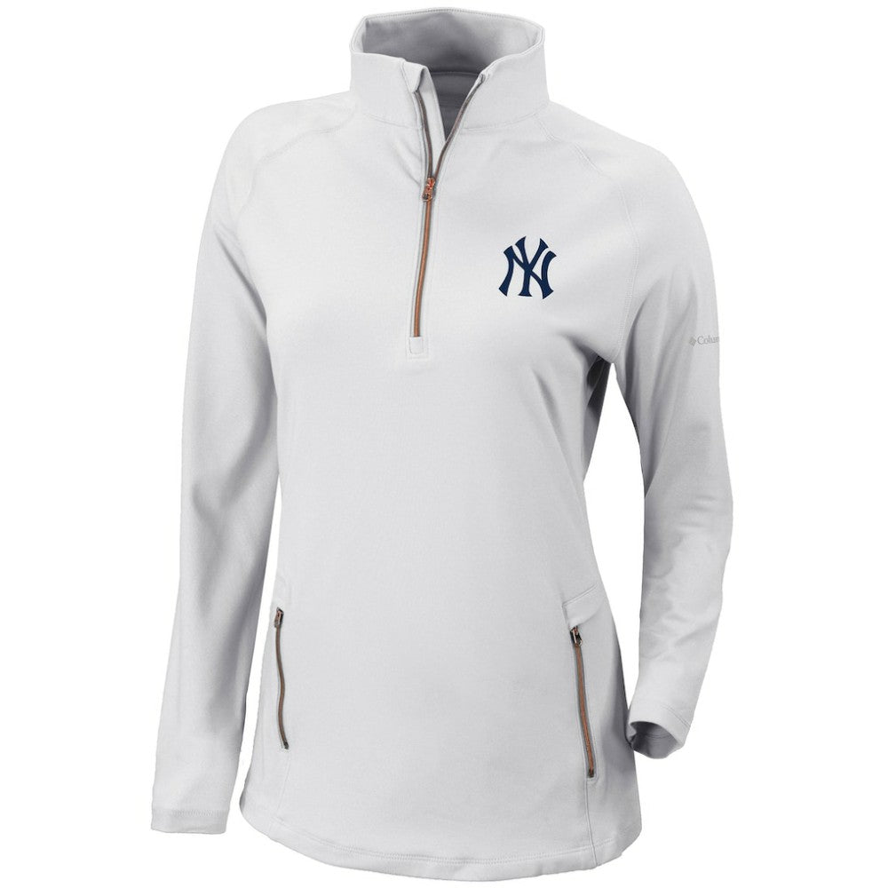 New York Yankees Columbia Women's Omni-Wick Outward Nine Quarter-Zip Pullover Top - MLB
