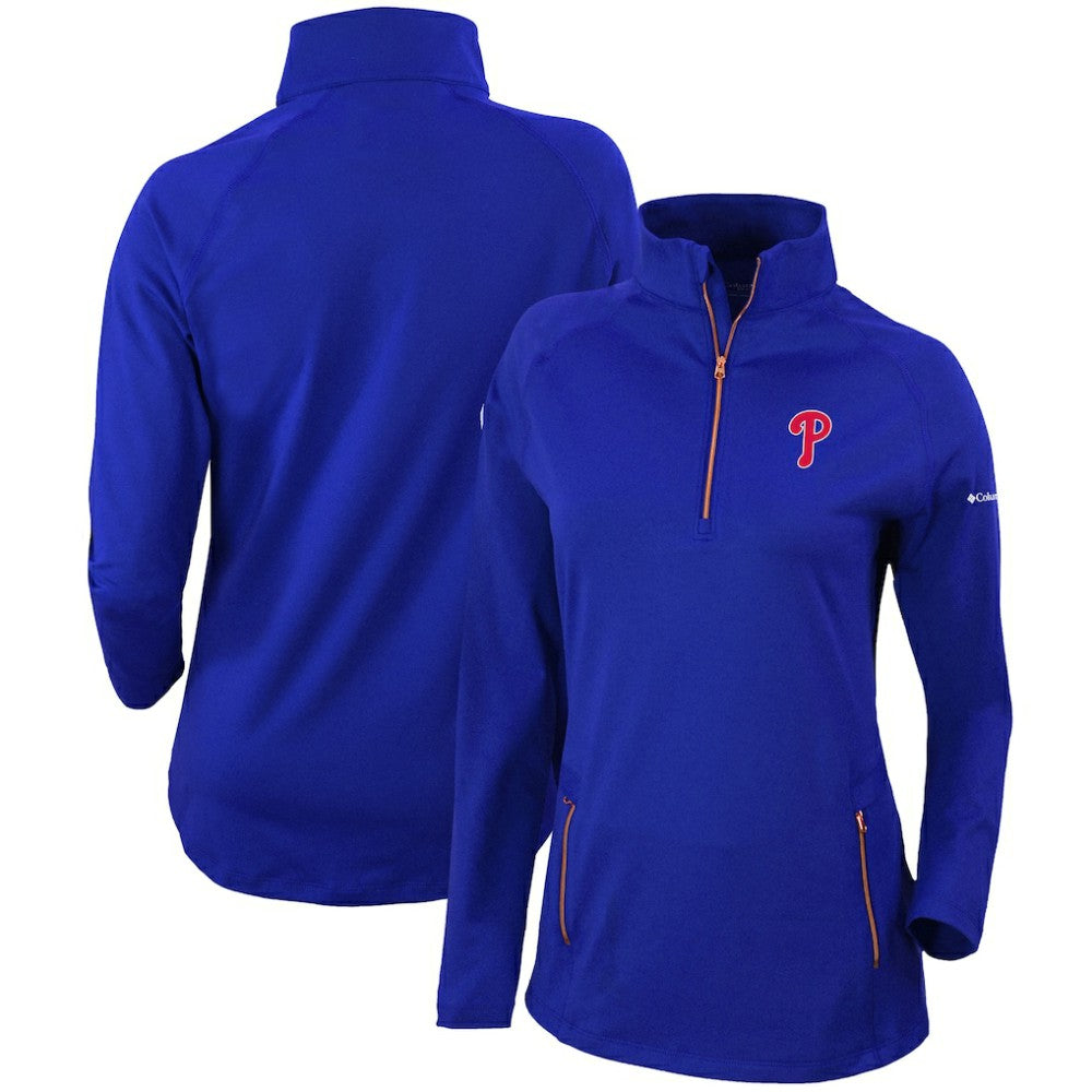 Philadelphia Phillies Columbia Women's Omni-Wick Outward Nine Quarter-Zip Pullover Top - MLB