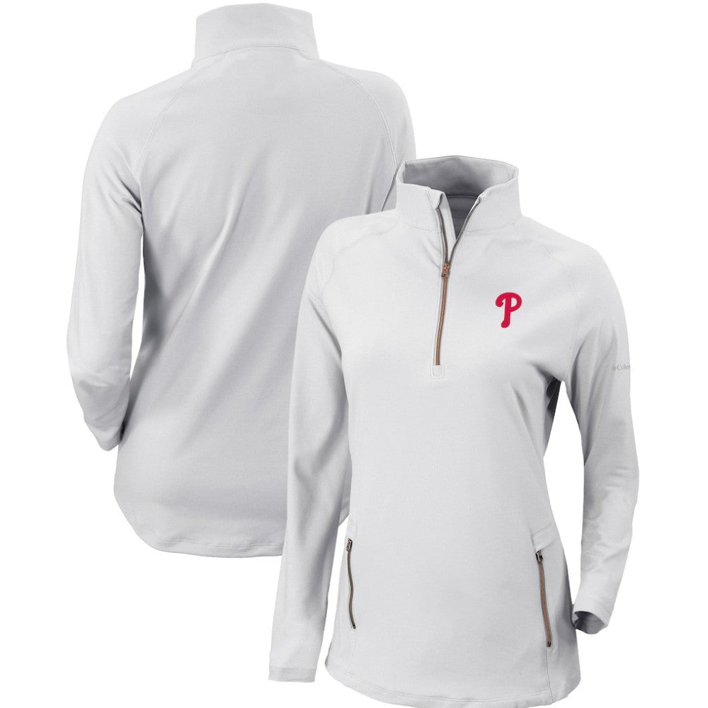 Philadelphia Phillies Columbia Women's Omni-Wick Outward Nine Quarter-Zip Pullover Top - MLB