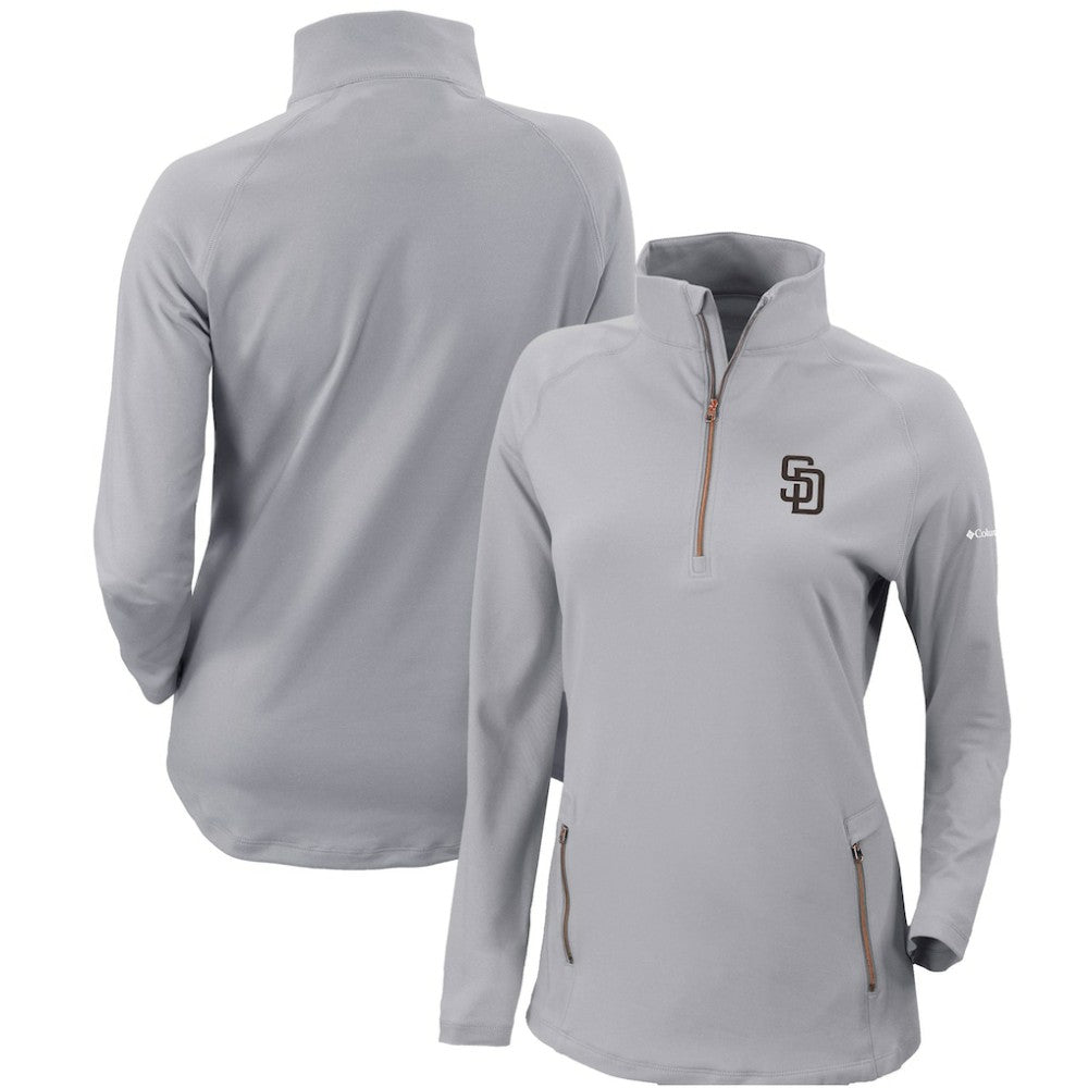 San Diego Padres Columbia Women's Omni-Wick Outward Nine Quarter-Zip Pullover Top - MLB