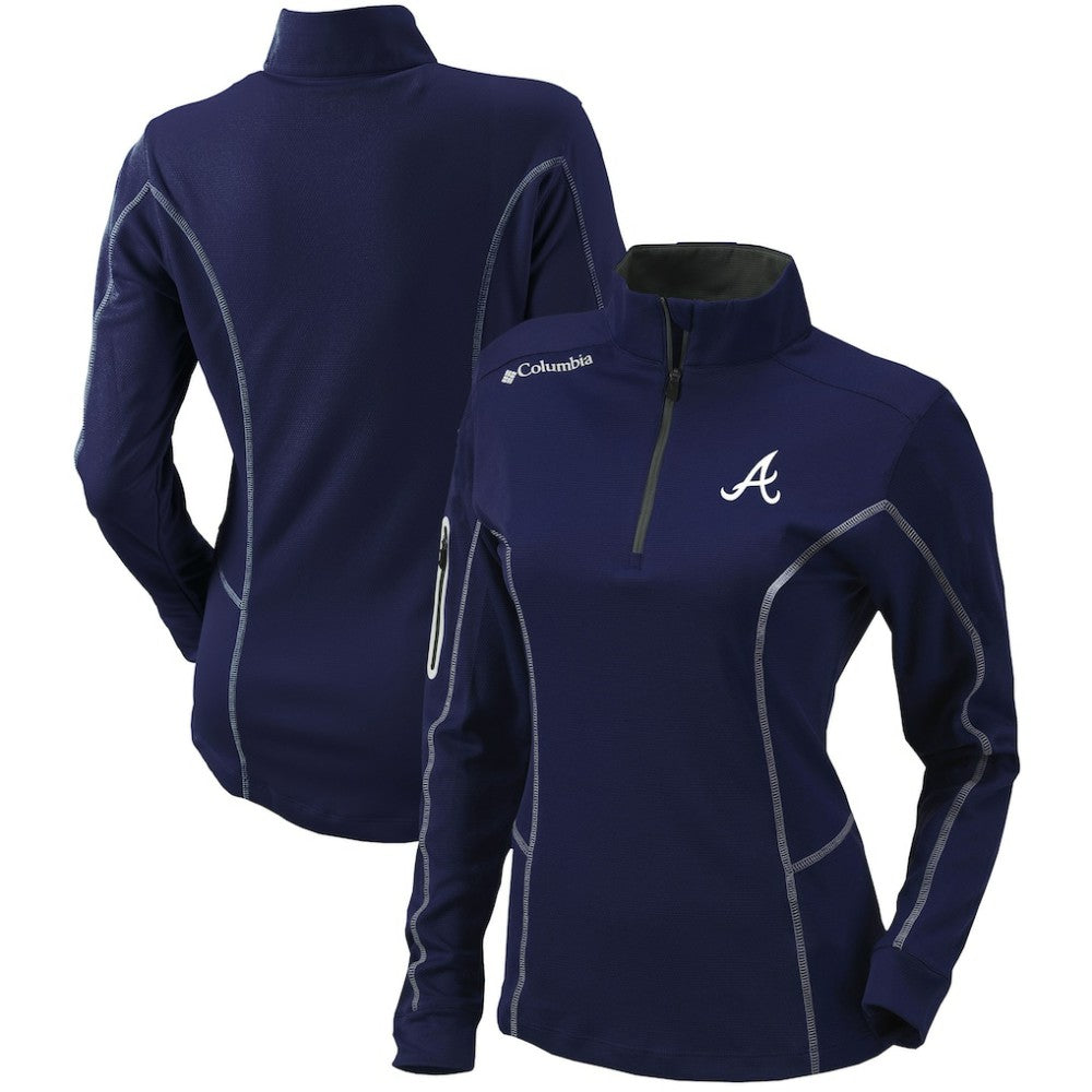 Atlanta Braves Columbia Women's Omni-Wick Shotgun Quarter-Zip Pullover Top - MLB