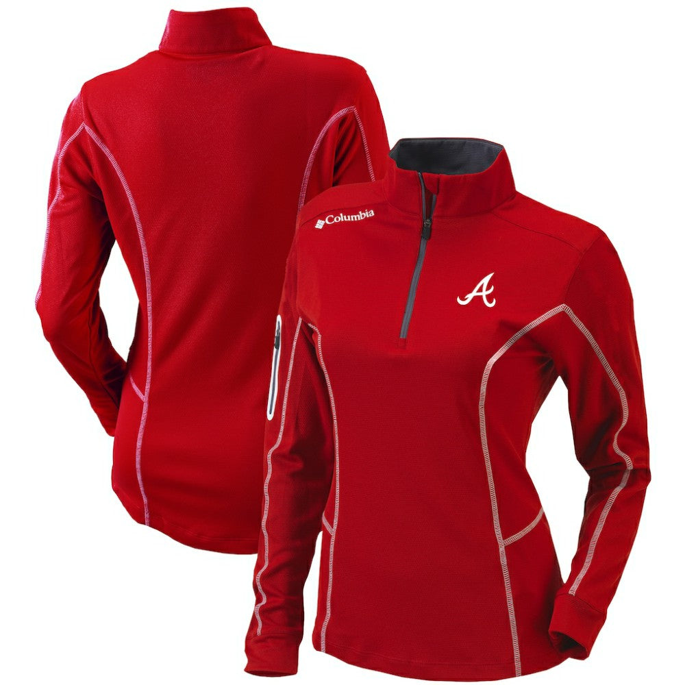 Atlanta Braves Columbia Women's Omni-Wick Shotgun Quarter-Zip Pullover Top - MLB