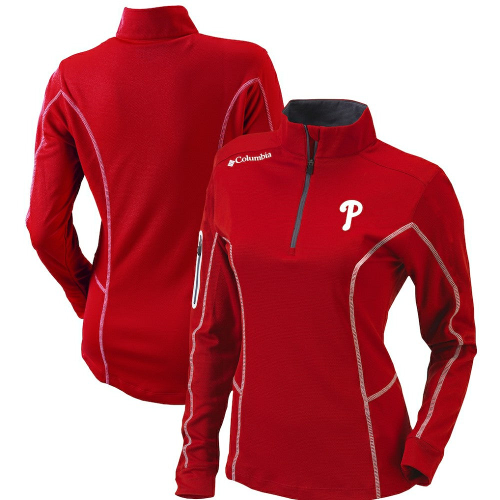 Philadelphia Phillies Columbia Women's Omni-Wick Shotgun Quarter-Zip Pullover Top - MLB