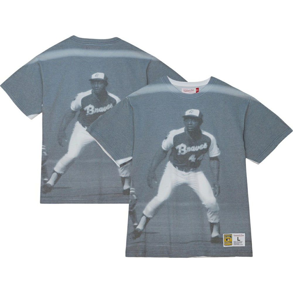 Hank Aaron Atlanta Braves Mitchell & Ness Cooperstown Collection Highlight Sublimated Player Graphic T-Shirt T-shirts - MLB