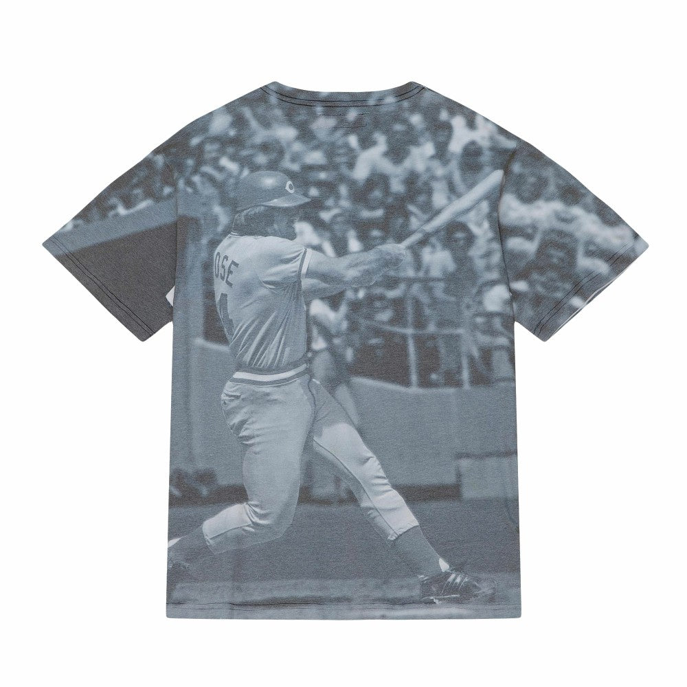 Pete Rose Cincinnati Reds Mitchell & Ness Cooperstown Collection Highlight Sublimated Player Graphic T-Shirt T-shirts - MLB