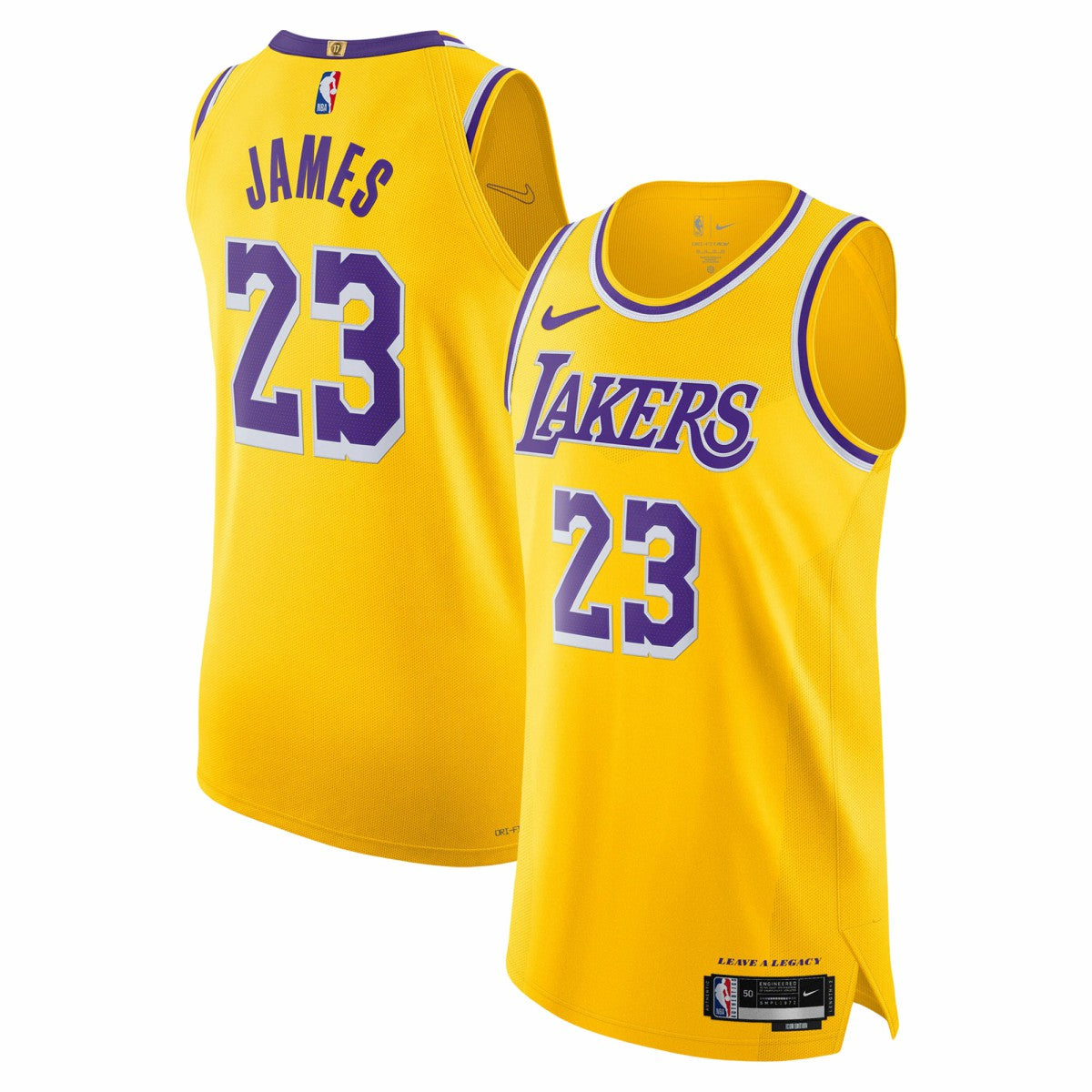 LeBron James Los Angeles Lakers Authentic Jersey Icon Edition Gold - NBA