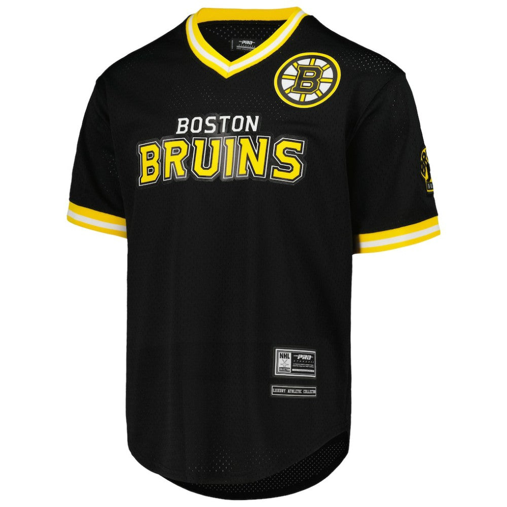 Boston Bruins Pro Standard Classic Mesh V-Neck T-Shirt - Black - NHL