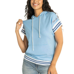 Atlanta Braves Lusso Women's Mabel Tri-Blend Short Sleeve Pullover Hoodie - MLB