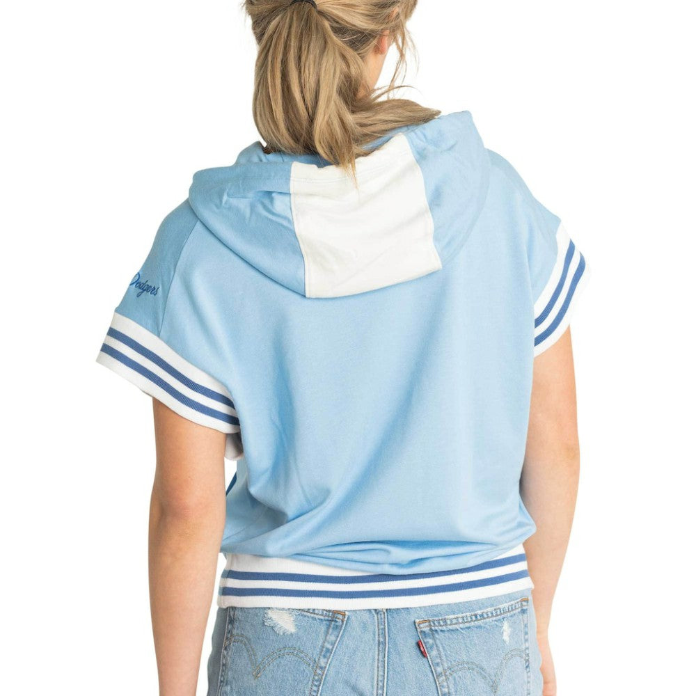 Los Angeles Dodgers Lusso Women's Mabel Tri-Blend Short Sleeve Pullover Hoodie - MLB