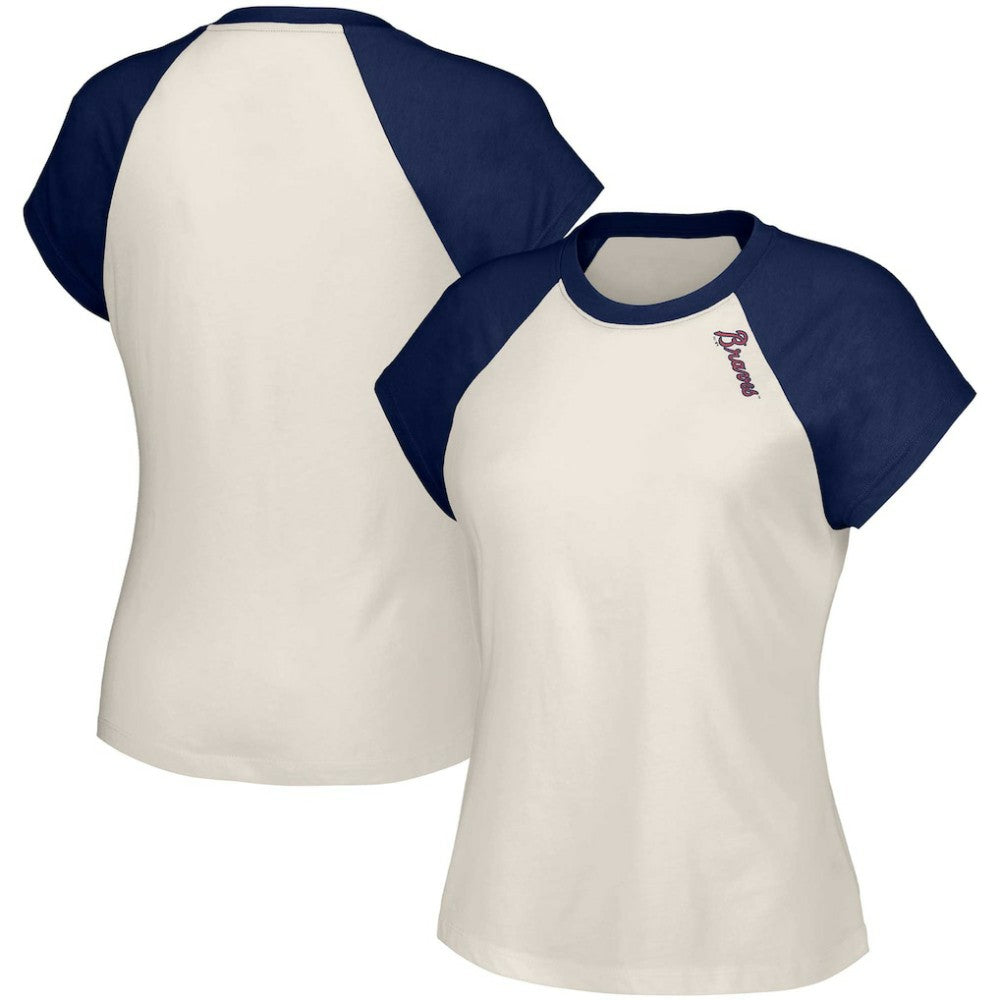 Atlanta Braves Lusso Women's Nikki Raglan T-Shirt - MLB
