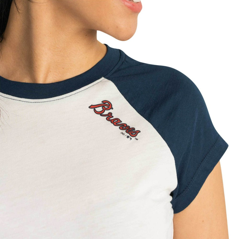 Atlanta Braves Lusso Women's Nikki Raglan T-Shirt - MLB