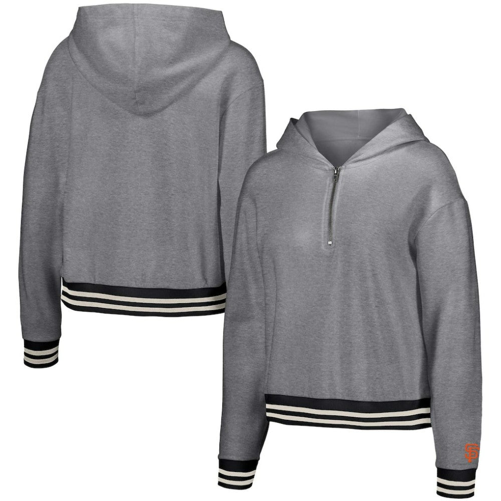 San Francisco Giants Lusso Women's Magnolia Tri-Blend Quarter-Zip Hoodie - MLB
