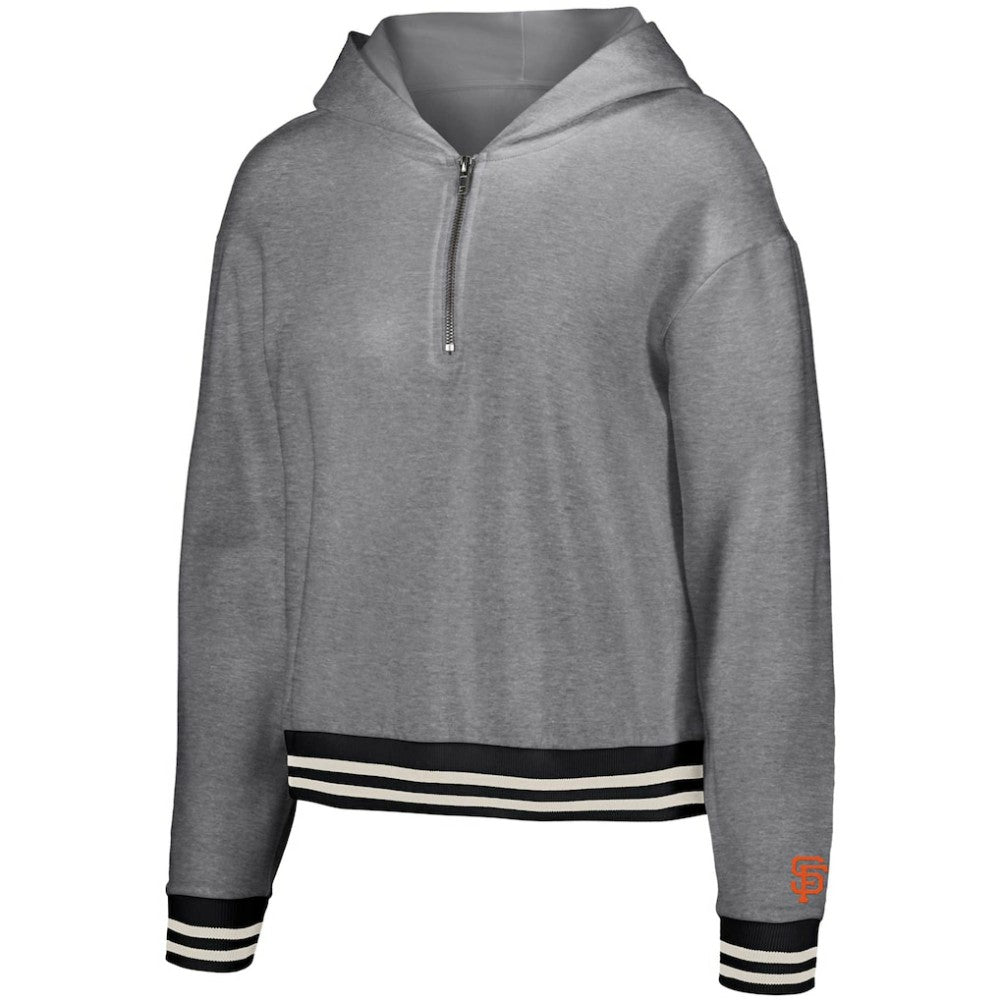 San Francisco Giants Lusso Women's Magnolia Tri-Blend Quarter-Zip Hoodie - MLB