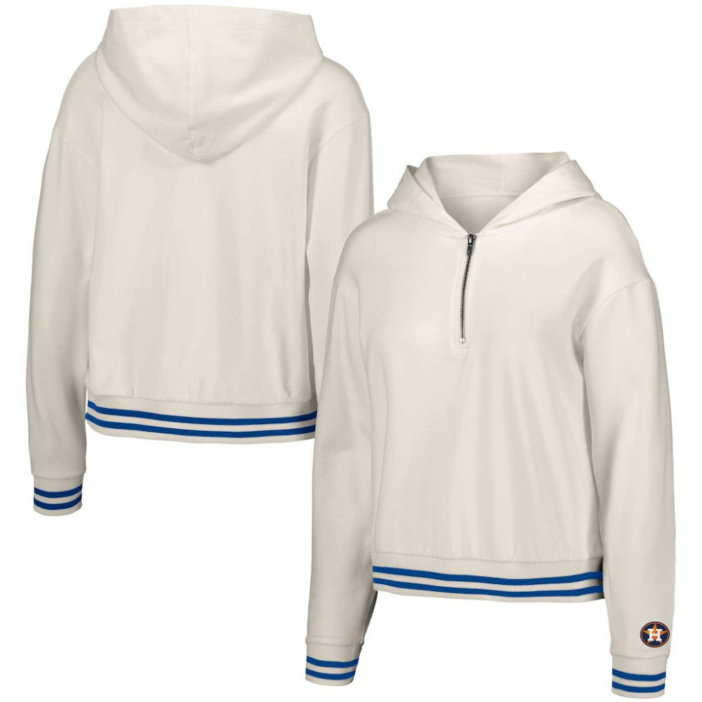 Houston Astros Lusso Women's Magnolia Tri-Blend Quarter-Zip Hoodie - MLB