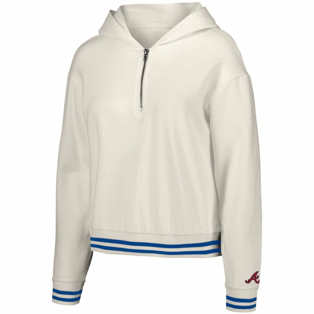 Atlanta Braves Lusso Women's Magnolia Tri-Blend Quarter-Zip Hoodie - MLB
