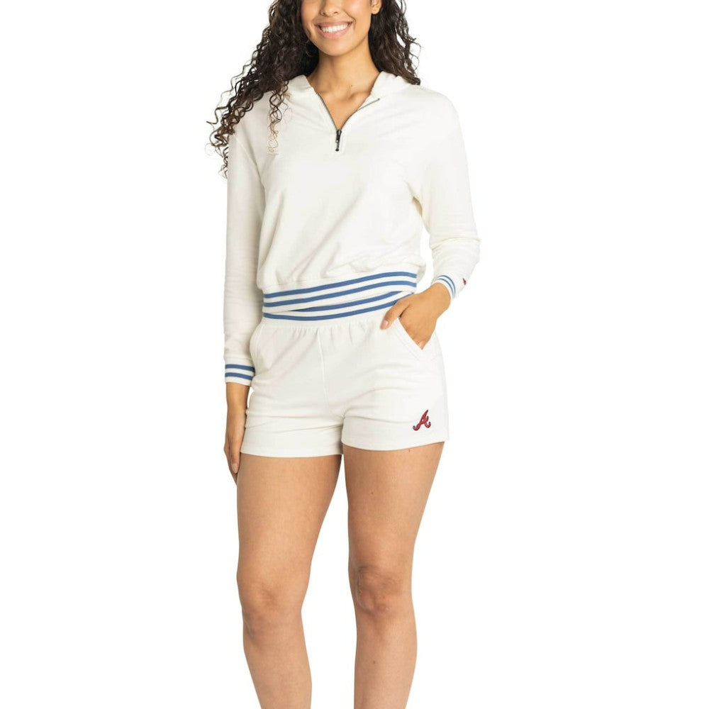 Atlanta Braves Lusso Women's Magnolia Tri-Blend Quarter-Zip Hoodie - MLB