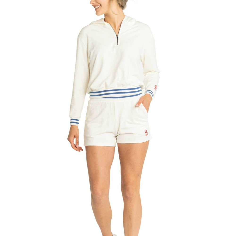 St. Louis Cardinals Lusso Women's Magnolia Tri-Blend Quarter-Zip Hoodie - MLB