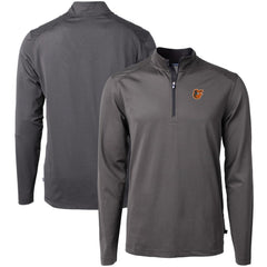 Baltimore Orioles Cutter & Buck Virtue Eco Pique Micro Stripe Recycled Quarter-Zip Pullover Top - MLB