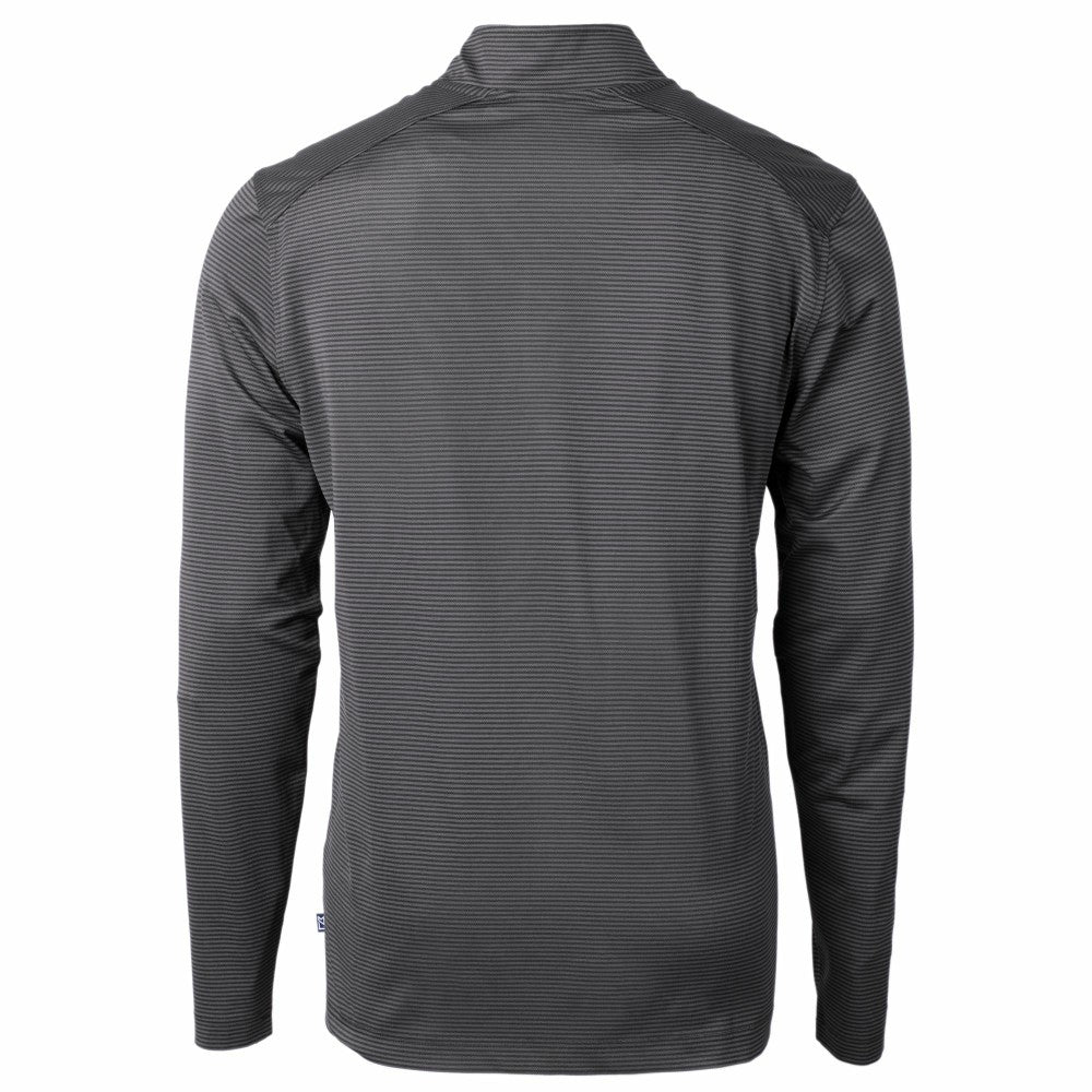 Cincinnati Reds Cutter & Buck Virtue Eco Pique Micro Stripe Recycled Quarter-Zip Pullover Top - MLB