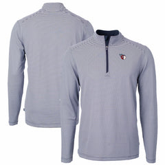 Cleveland Guardians Cutter & Buck Virtue Eco Pique Micro Stripe Recycled Quarter-Zip Pullover Top - MLB