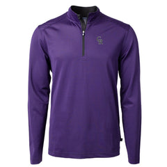 Colorado Rockies Cutter & Buck Virtue Eco Pique Micro Stripe Recycled Quarter-Zip Pullover Top - MLB