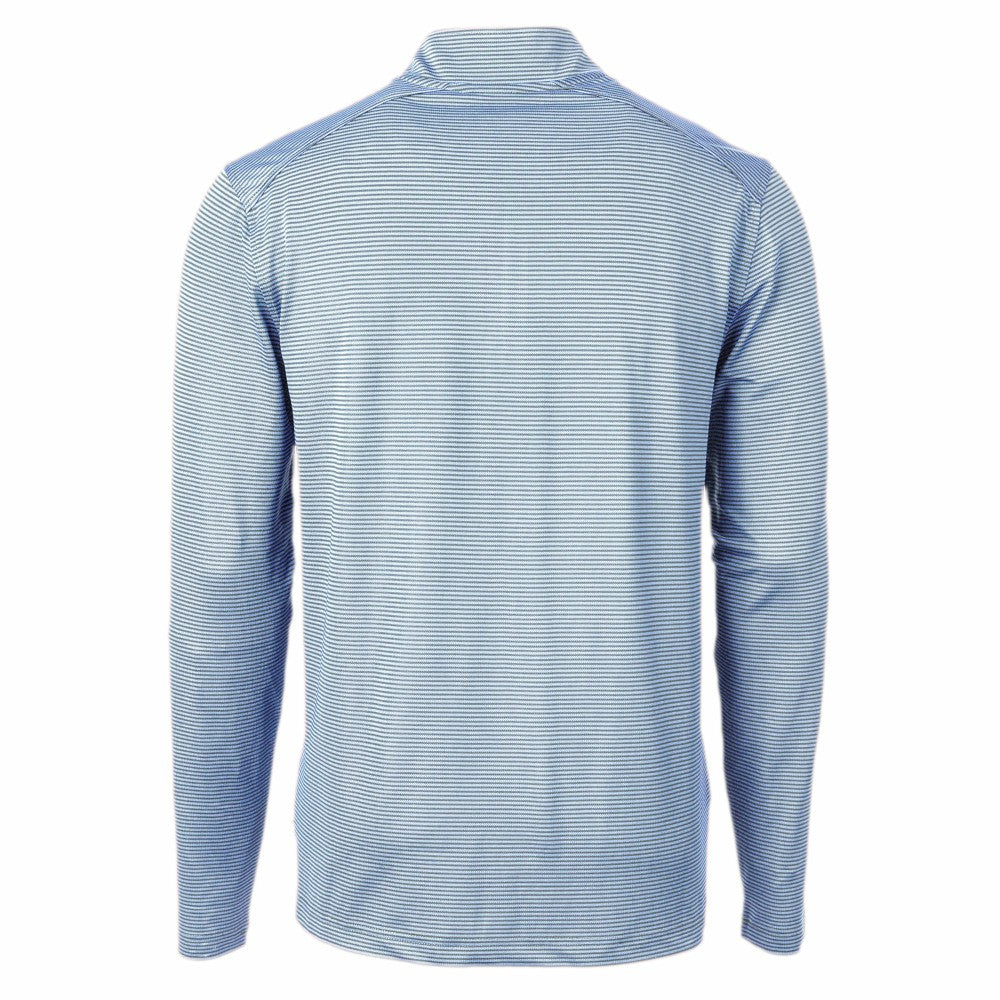 Kansas City Royals Cutter & Buck Virtue Eco Pique Micro Stripe Recycled Quarter-Zip Pullover Top - MLB