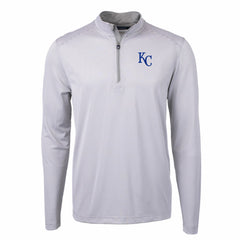 Kansas City Royals Cutter & Buck Virtue Eco Pique Micro Stripe Recycled Quarter-Zip Pullover Top - MLB