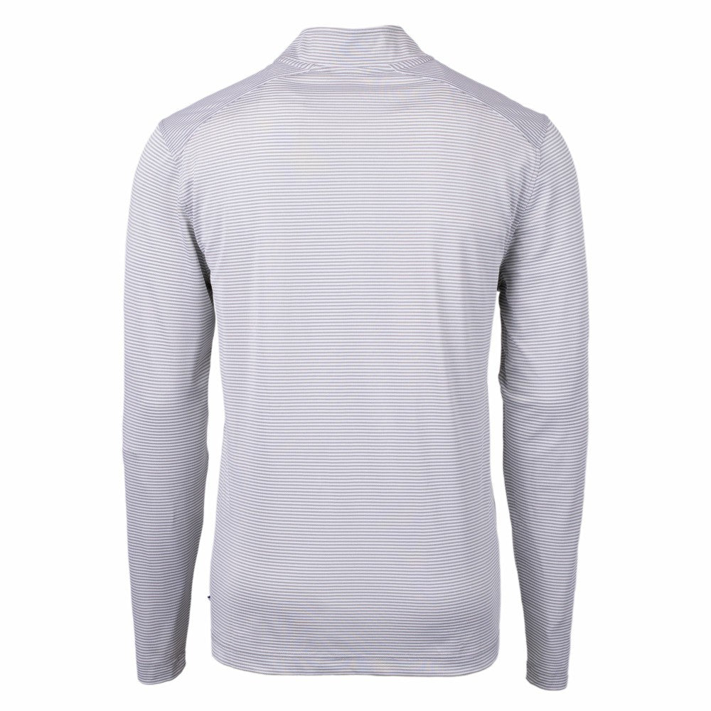 Kansas City Royals Cutter & Buck Virtue Eco Pique Micro Stripe Recycled Quarter-Zip Pullover Top - MLB