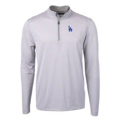Los Angeles Dodgers Cutter & Buck Virtue Eco Pique Micro Stripe Recycled Quarter-Zip Pullover Top - MLB