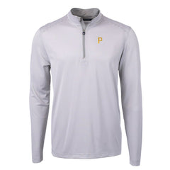 Pittsburgh Pirates Cutter & Buck Virtue Eco Pique Micro Stripe Recycled Quarter-Zip Pullover Top - MLB