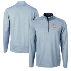 St. Louis Cardinals Cutter & Buck Virtue Eco Pique Micro Stripe Recycled Quarter-Zip Pullover Top - MLB